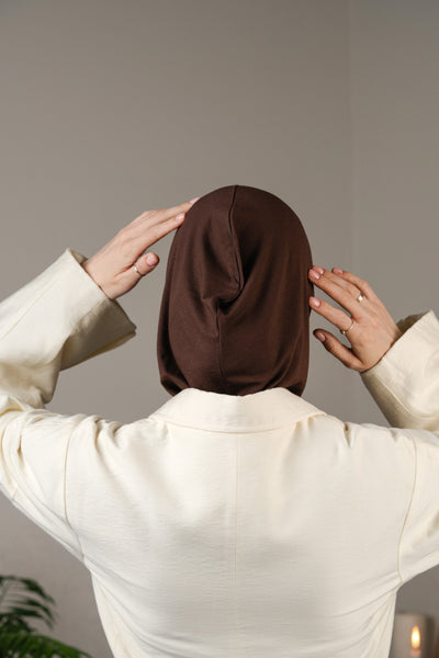 Hijab mit Reißverschluss – dunkelbraun