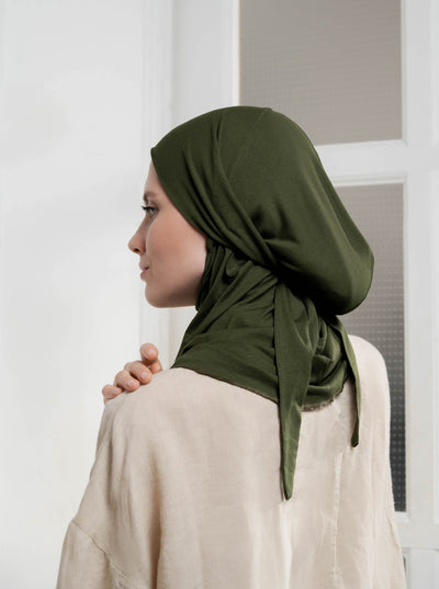3in1 practical hijab - army green