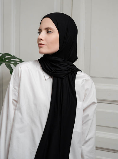 Ultraweicher Jersey-Hijab – schwarz