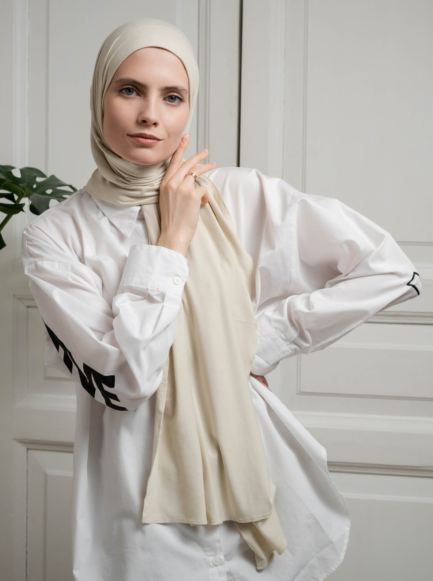 Ultraweicher Jersey-Hijab – Armeegrün