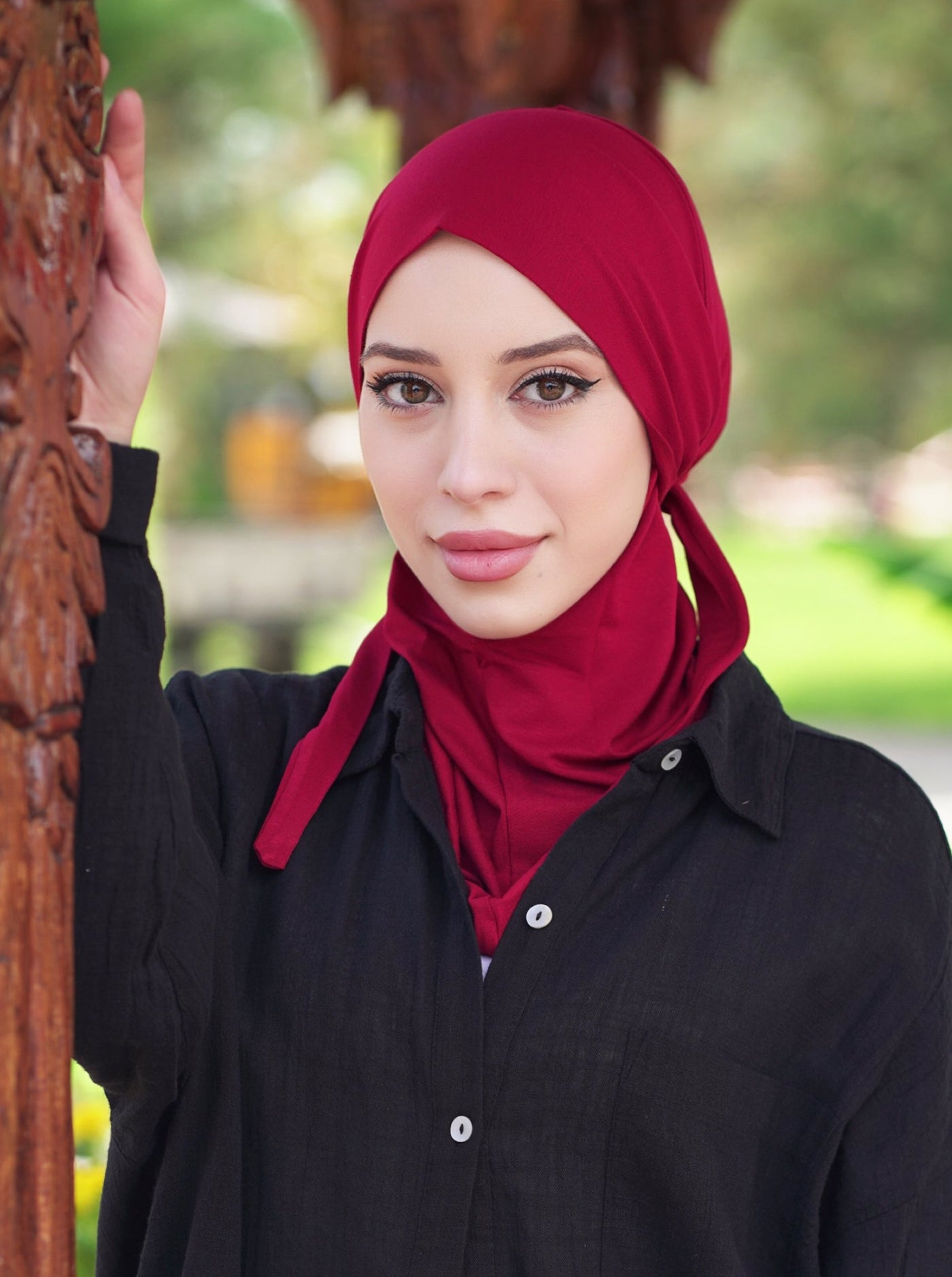 3in1 praktischer Hijab - rot