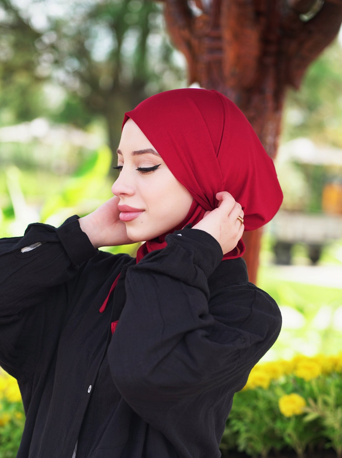 3in1 praktischer Hijab - rot