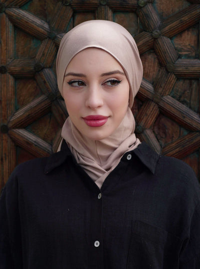 3in1 praktischer Hijab - beigepink