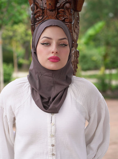 3in1 praktischer Hijab - dunkelgrau