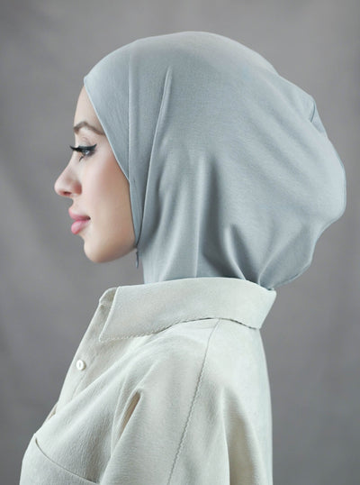 Hijab mit Reißverschluss – hellgrau