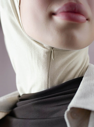 Hijab mit Reißverschluss – creme
