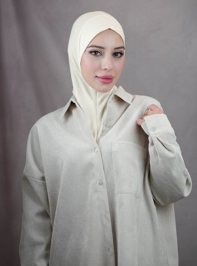 Hijab mit Reißverschluss – warmweiß