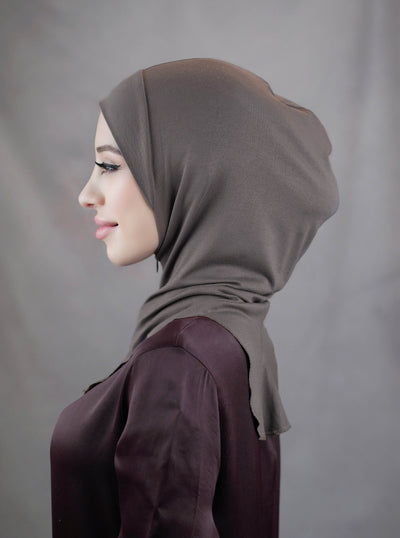 Hijab zippé - gris foncé
