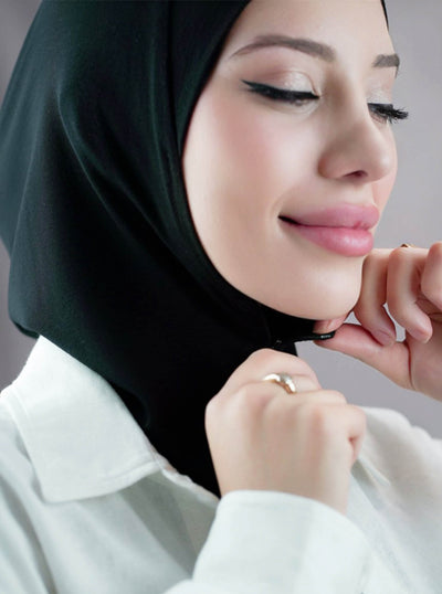 Hijab mit Reißverschluss – schwarz