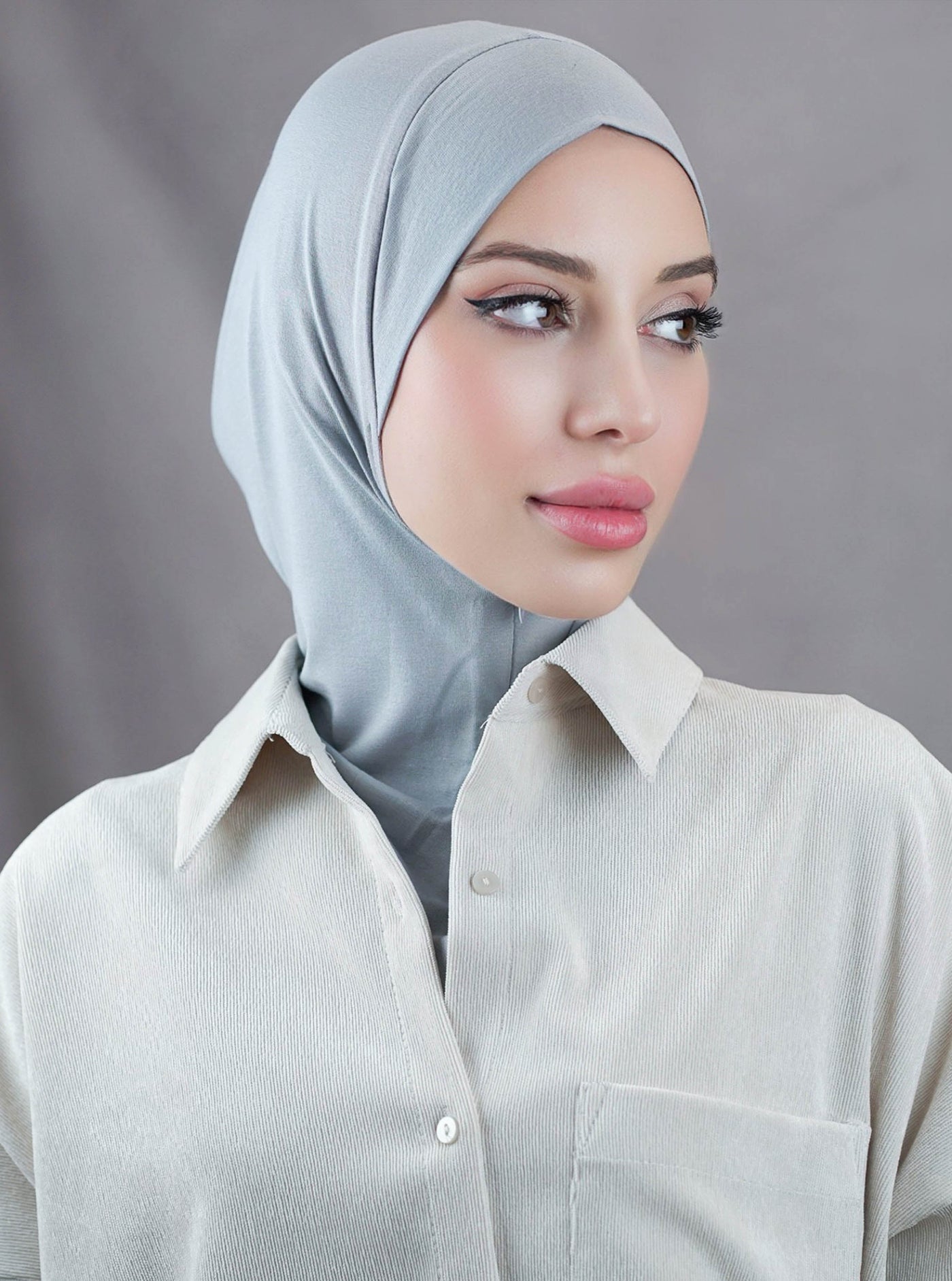 Hijab zippé - gris clair