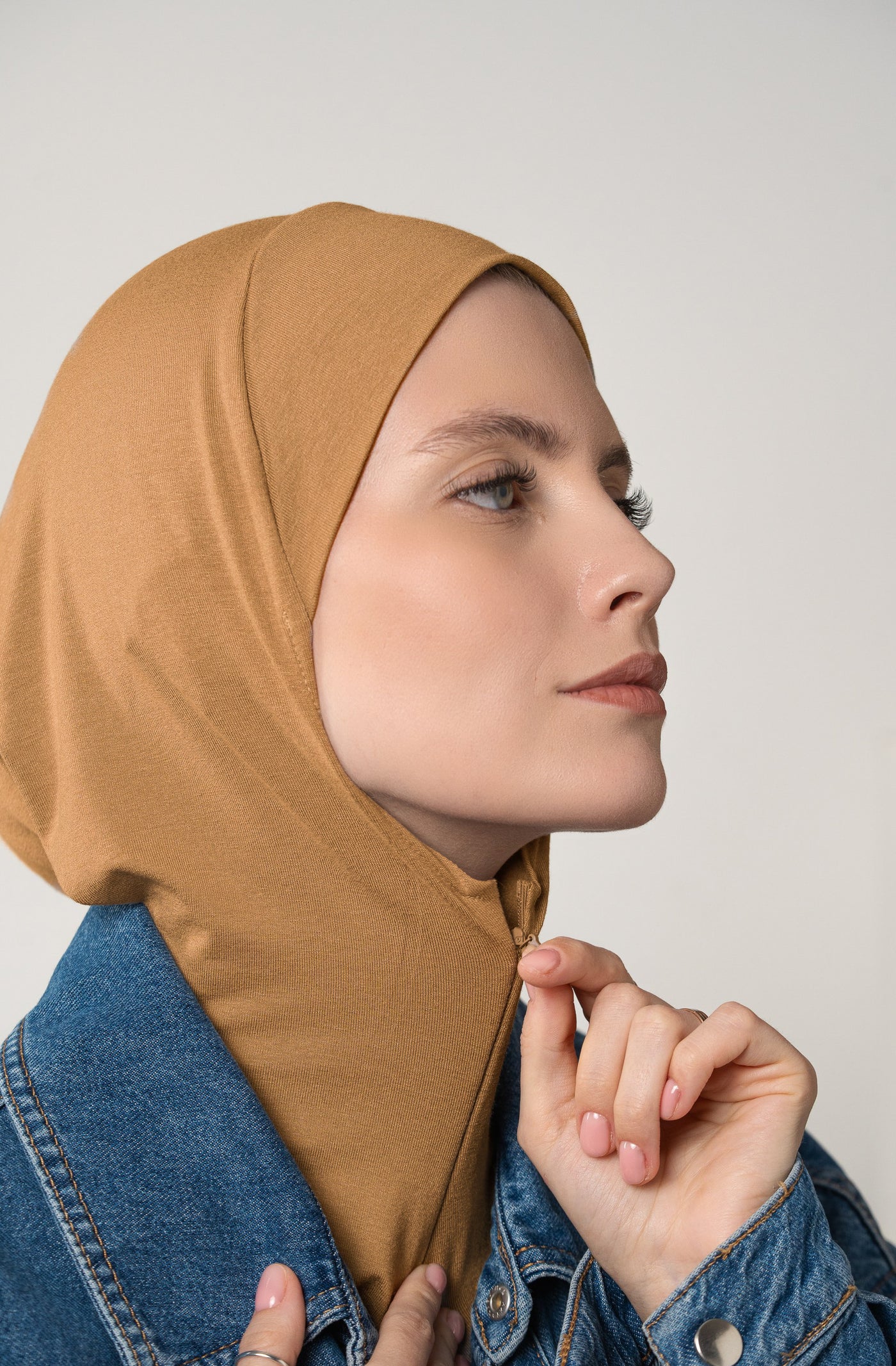 Hijab zippé - amber gold