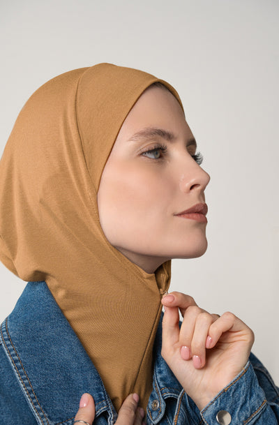 Hijab zippé - amber gold