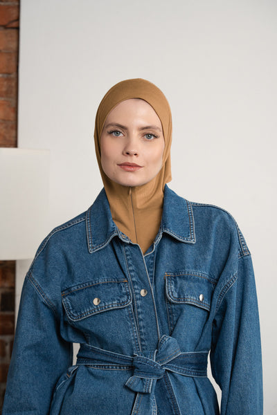 Hijab zippé - amber gold