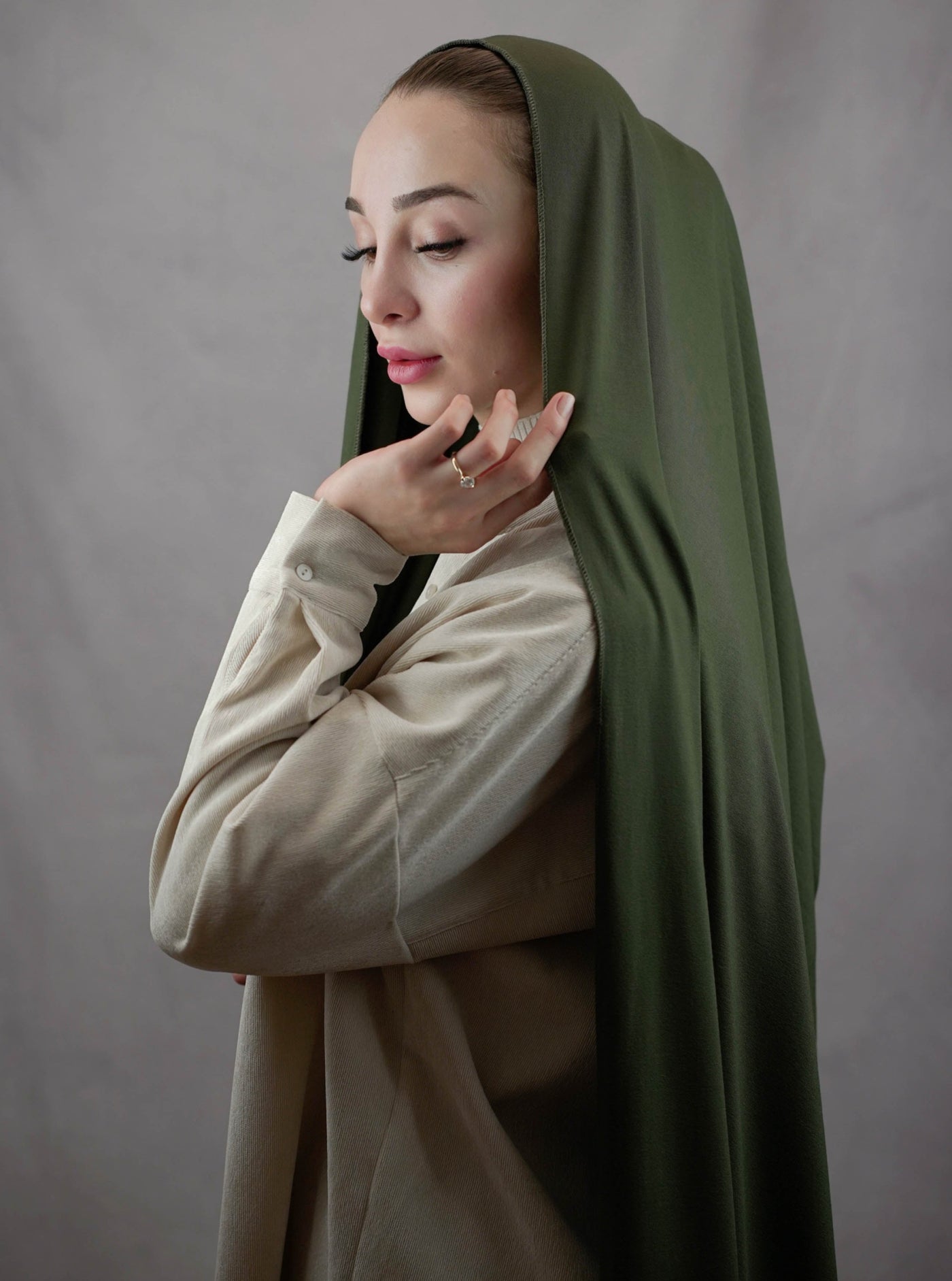 Hijab jersey ultra doux - vert armée