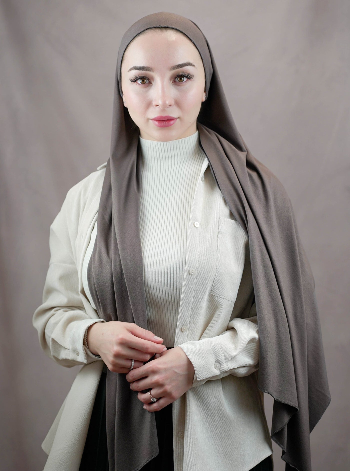 Ultraweicher Jersey-Hijab – dunkelgrau