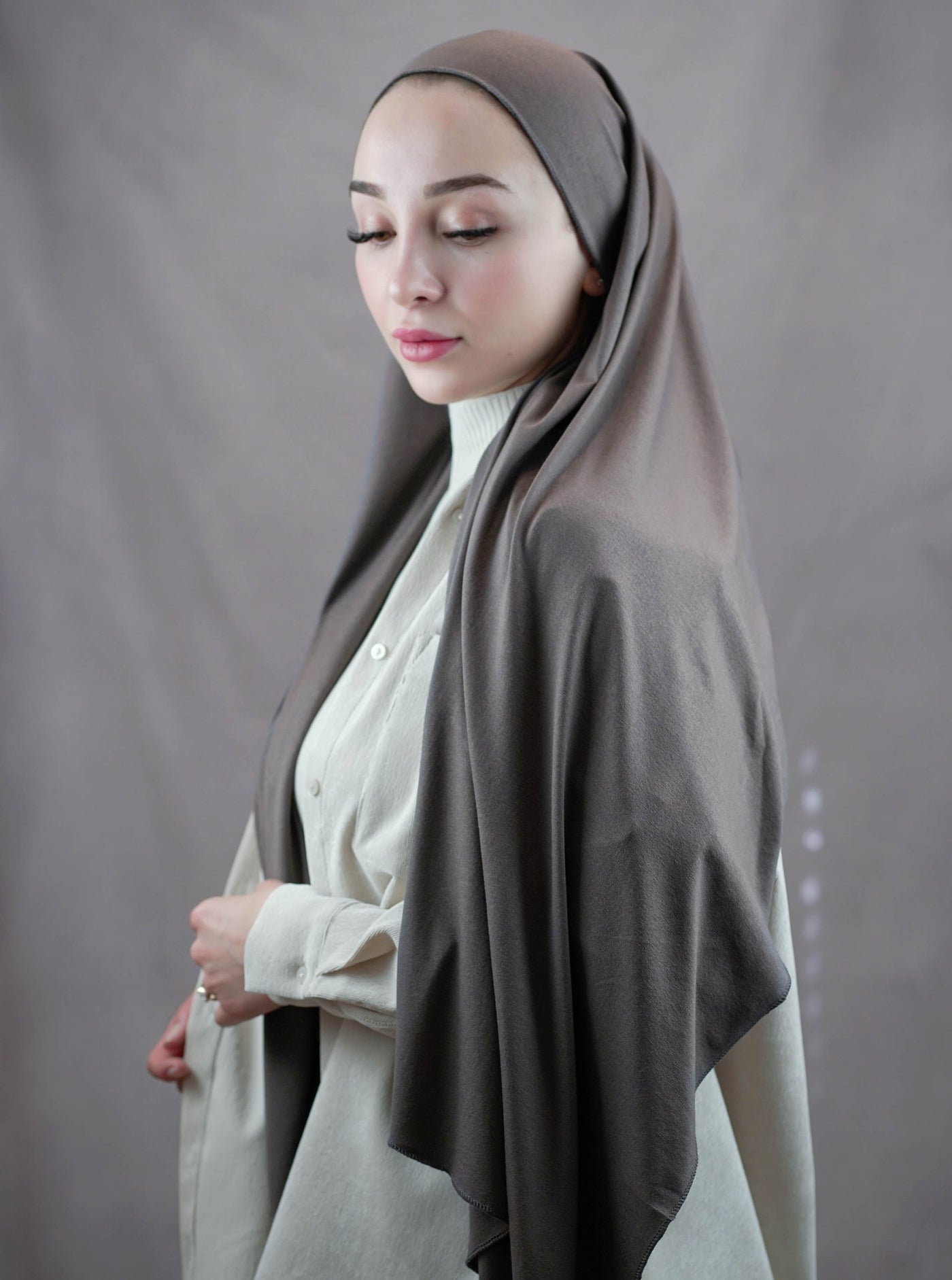 Hijab jersey ultra doux - gris foncé