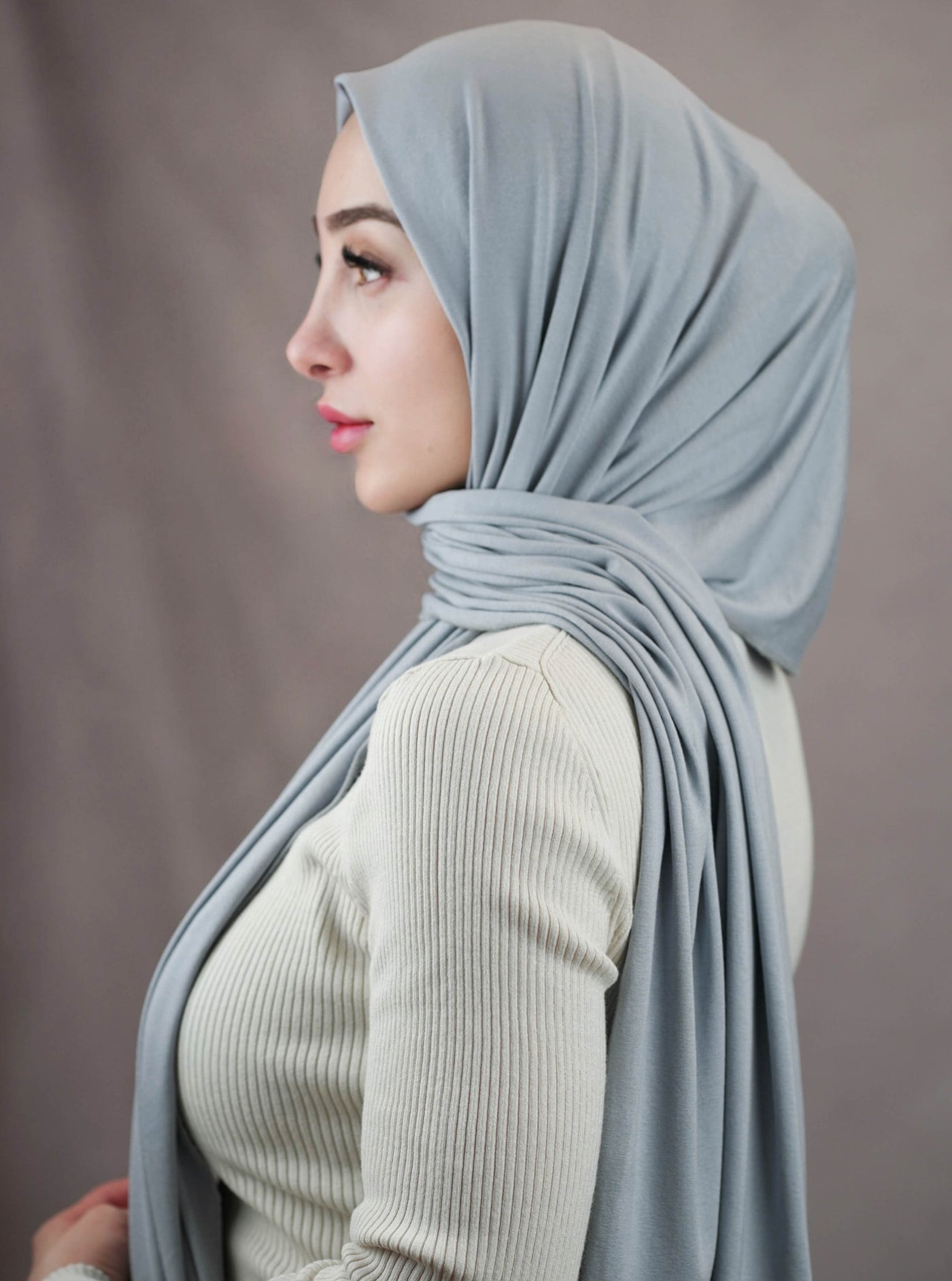 Hijab jersey ultra doux - gris clair