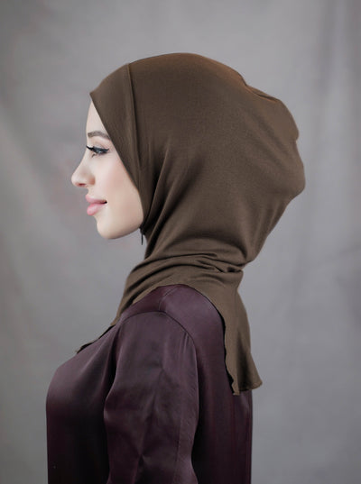 Hijab mit Reißverschluss – dunkelbraun