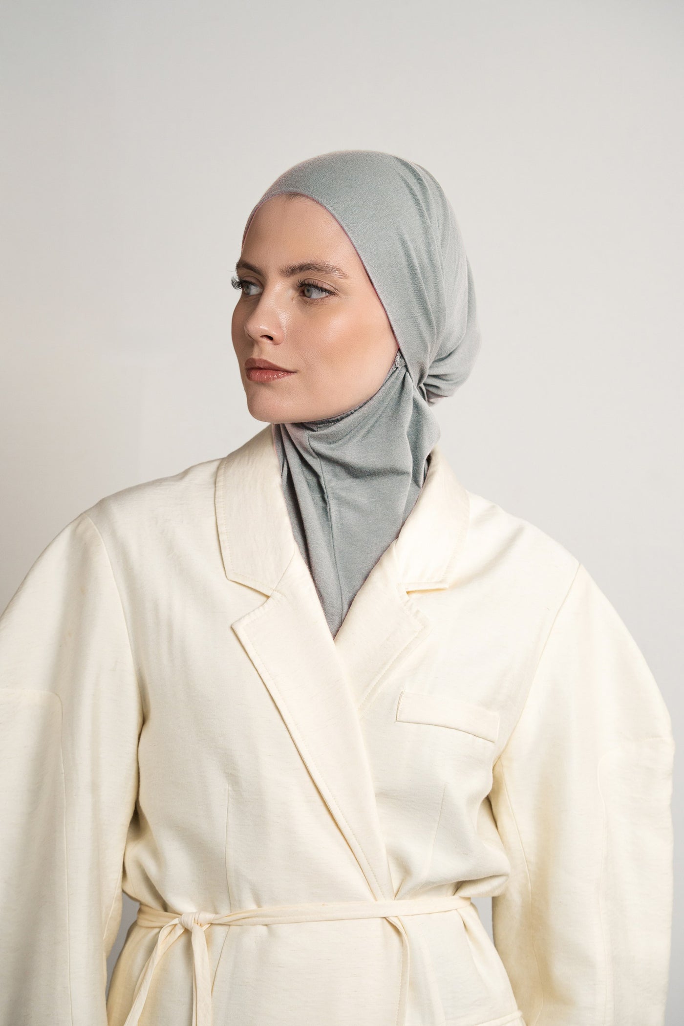 3in1 praktischer Hijab - Eisgrau