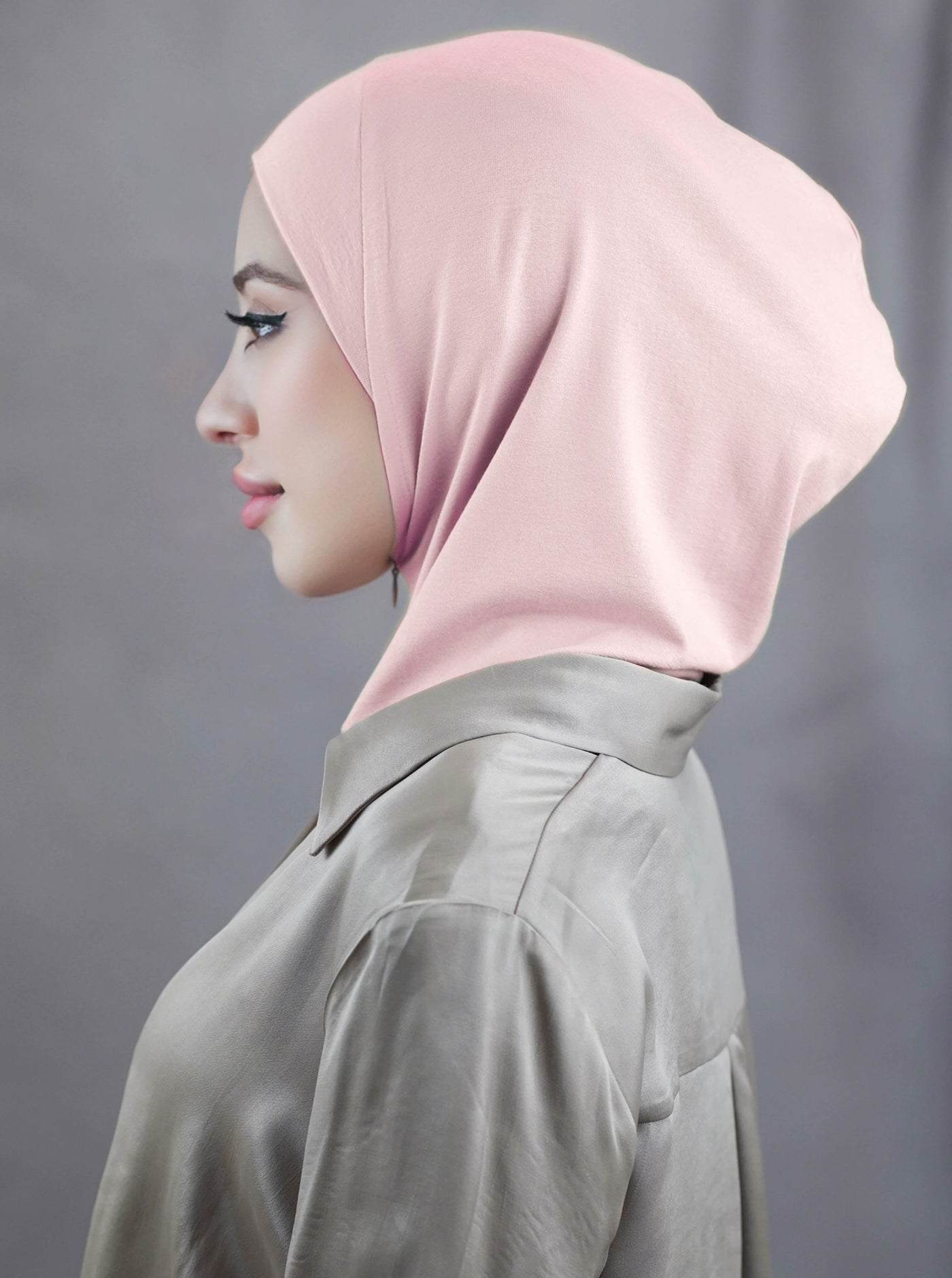 Hijab zippé - rose pâle