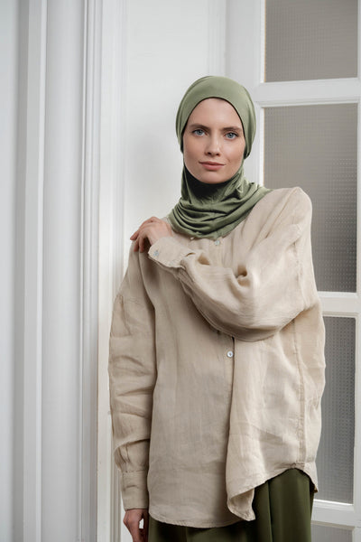 3in1 practical hijab - olive mist