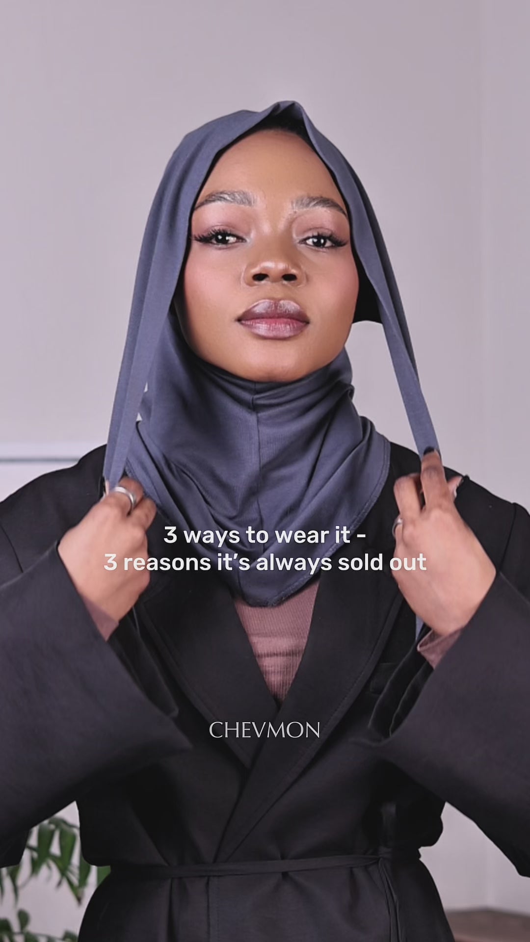 3in1 praktischer Hijab - Eisgrau