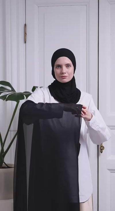 Chiffon Hijab adorned with black stones