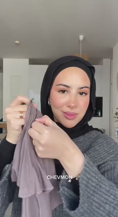 Hijab zippé - brun foncé