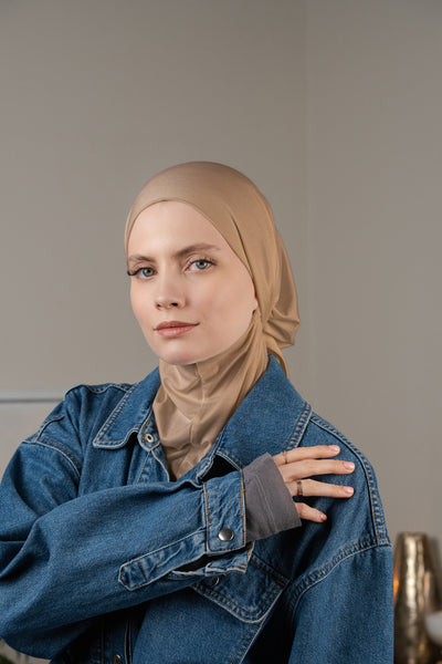 Hijab pratique 3en1 - beige sable